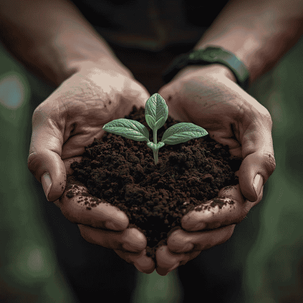 Mani che proteggono una piantina - Turismo Ecosolidale